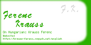 ferenc krauss business card